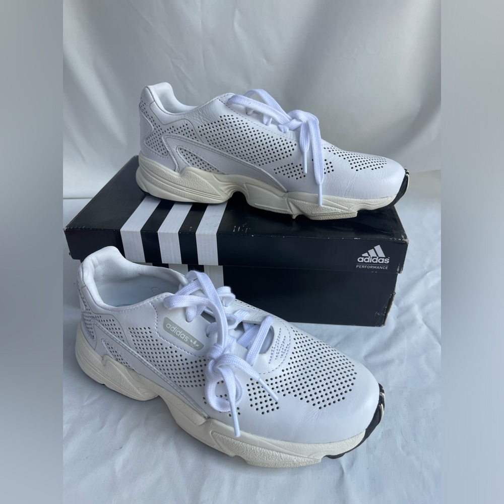 COPY - Adidas Falcon size 8.5 men’s/ 9.5 women’s white leather perforated new